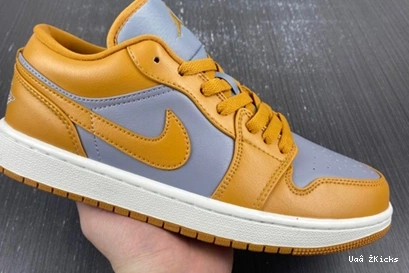 Jordan 90 DC0774- Air EyeCatching 1 Low (Women's) Cement Chutney  9217 Grey 1029